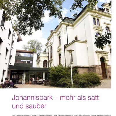 Presse Johannispark Pflegezentrum Suhl: Johannispark - mehr als satt und sauber (Panorama, 2.2016, S. 22)