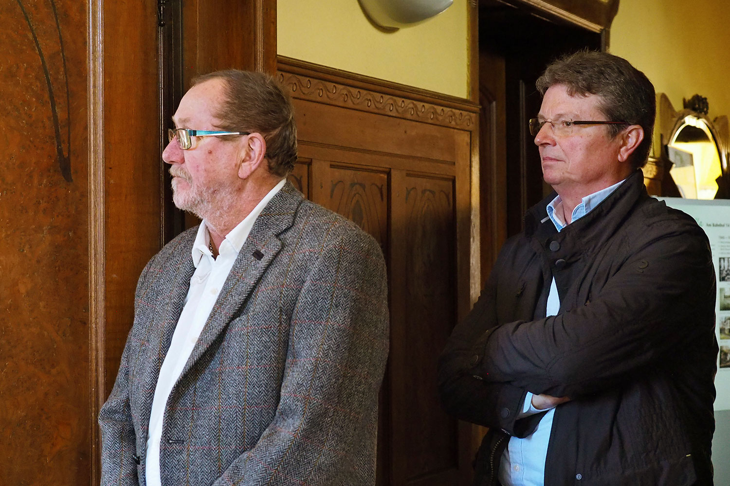 Johannispark Pflegezentrum Suhl: 20 Jahre, 2018: Johannispark-Mitgründer Eberhard Mahn und Architekt (Foto: Manuela Hahnebach)