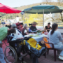 Johannispark Pflegezentrum Suhl: Frühlingsfest 2018: auf der Terrasse (Foto: Manuela Hahnebach)