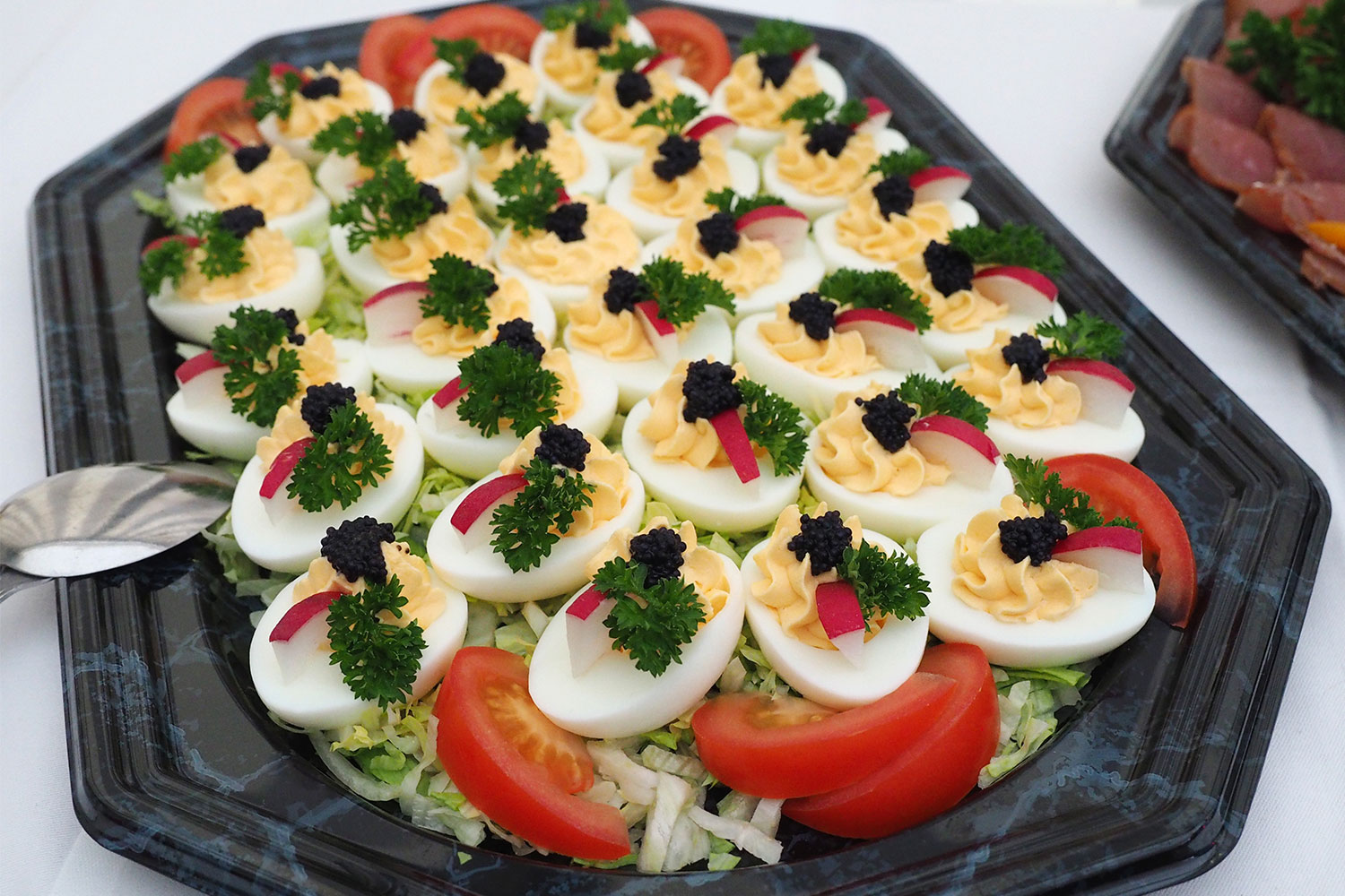 Johannispark Pflegezentrum Suhl: Zeltparty 2018: Buffet (Foto: Manuela Hahnebach)